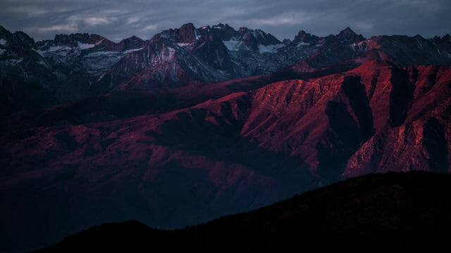 mountains at dusk